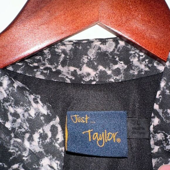 Just… Taylor Black and Gray Flowy Feminine Dress Size Large - Picture 6 of 6